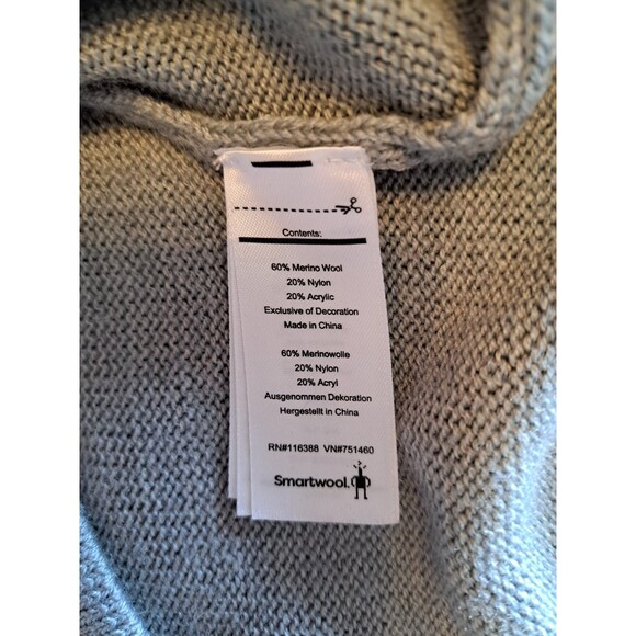 Smartwool Isto Sport Heather Grey with Blue Accent Mock Neck Sweater Size Large - Picture 11 of 13